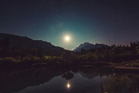Free Images Landscape Water Nature Outdoor Sky Night Star Lake