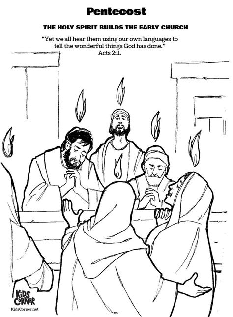Free Coloring Page Pentecost Sunday School Coloring Pages Bible