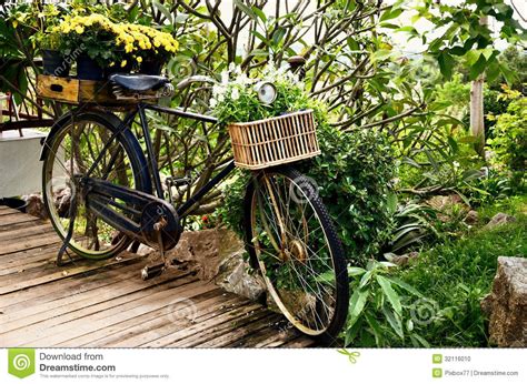 Vintage Bicycle With Flower In Basket Bicycle Vintage