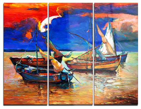 Check spelling or type a new query. "Fishing Boats Under Blue Sky" Painting Metal Wall Art, 3 ...