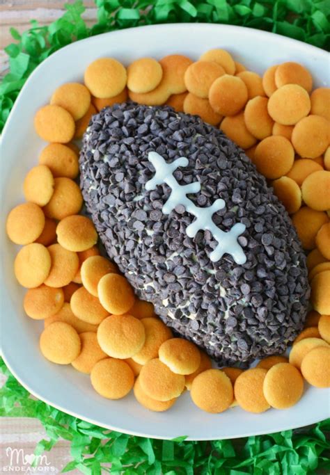 These football shaped chocolate are natural, delicious, and free from toxic additives. Chocolate Chip Football Cheese Ball - Mom Endeavors
