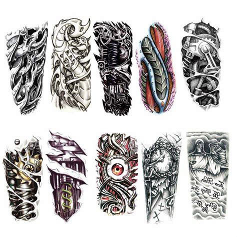 1pcs Cool Punk Large Temporary Tattoo Sticker Design For Body Arm