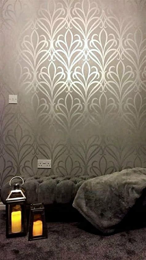 Camden Damask Wallpaper In Soft Grey And Silver Damask Wallpaper