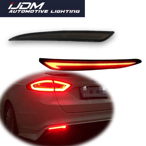 Ijdm For Ford Fusion Mondeo Fluid Style Red Led Bumper Reflector Lights Function As