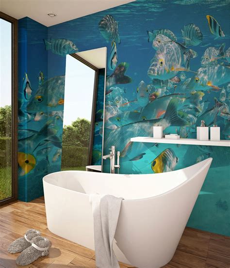 Tropical Fish Underwater Mural Underwater Mural Bathroom Wallpaper