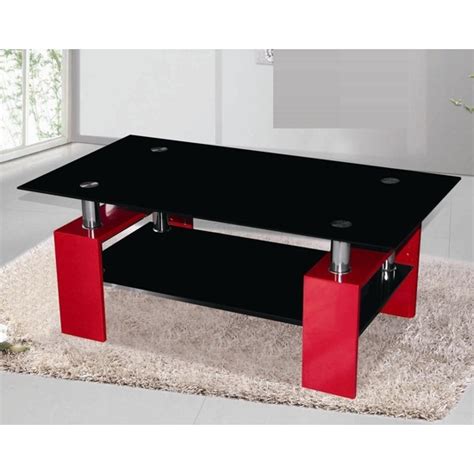 Get 50% off retail prices & free shipping on all orders! Kontrast Coffee Table In Black Glass With Red High Gloss