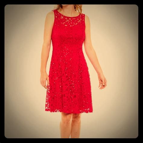 Liz Claiborne Dresses Liz Claiborne Lace Red Dress Poshmark