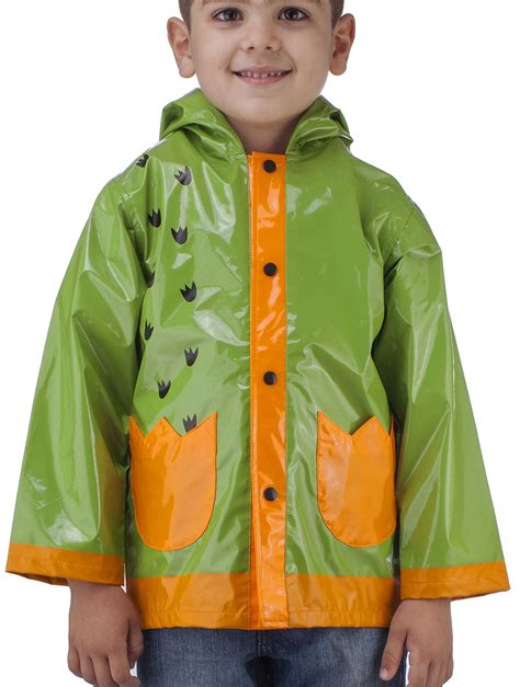 Little Boys Dinosaurs Green Raincoat Size 6 Waterproof The Thin