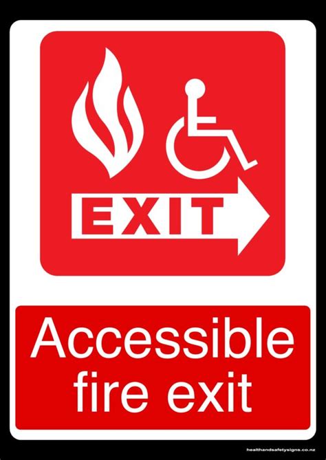 Accessible Fire Exit Health And Safety Signs