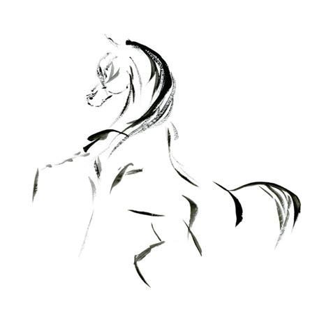 Arabian Horse Art Minimalist Horse Art Print Abstract Horse Etsy