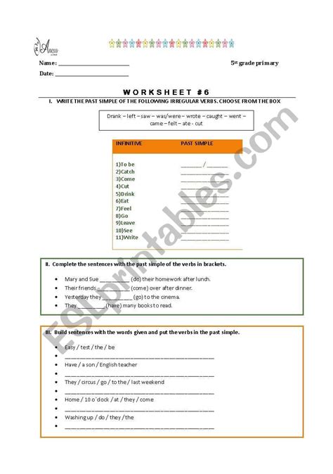 English Worksheets Review Worksheet