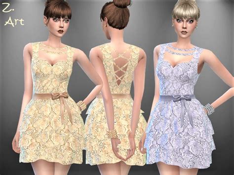 Vintagez 01 Fine Lace Dress By Zuckerschnute20 At Tsr Sims 4 Updates