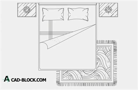 Cad Bed Accessories For A Bedroom Dwg Free Cad Blocks