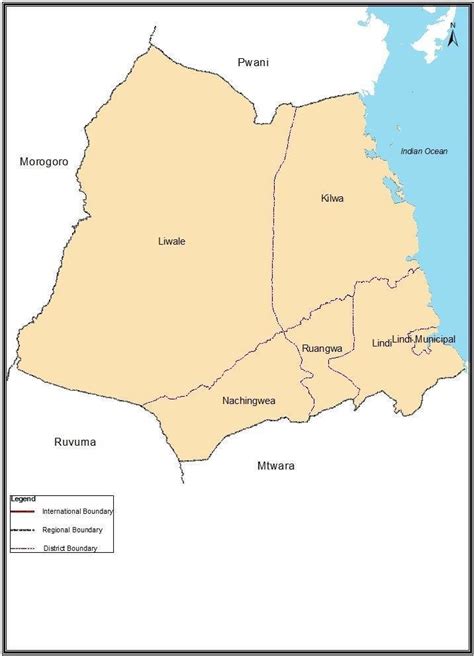 1 Map Of Lindi Region Source United Republic Of Tanzania 2016b