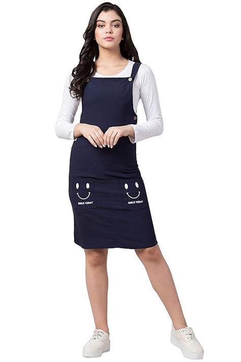 Buy Arbiter Collection Cotton Lycra Dungaree Skirt With Top For Women