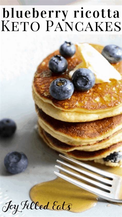 Ricotta Pancakes With Blueberries Low Carb Keto Grain Free Gluten