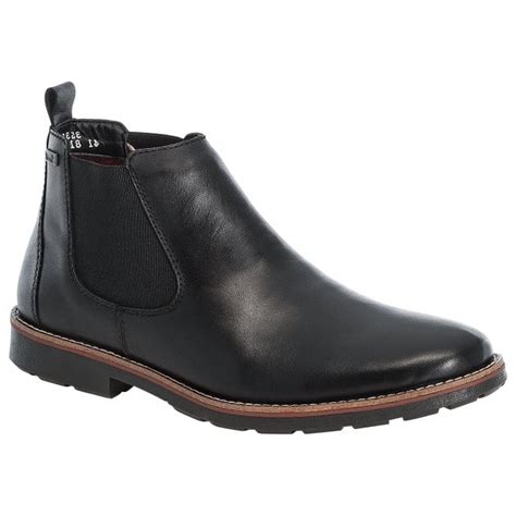 Rieker Mens 35382 00 Clarino Black Water Resistant Chelsea Boots