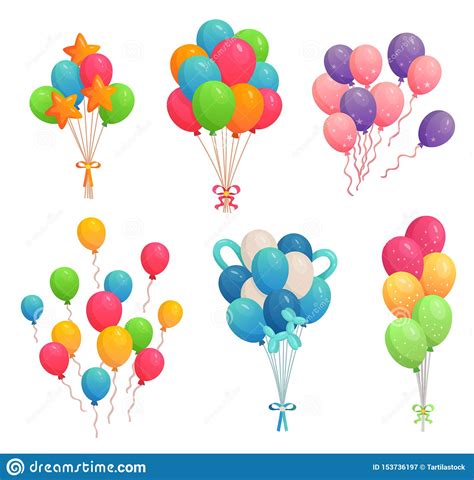 Cartoon Birthday Balloons Colorful Air Balloon Party Decoration And