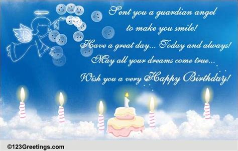 Sent You A Guardian Angel Free Birthday Wishes Ecards Greeting Cards 123 Greetings