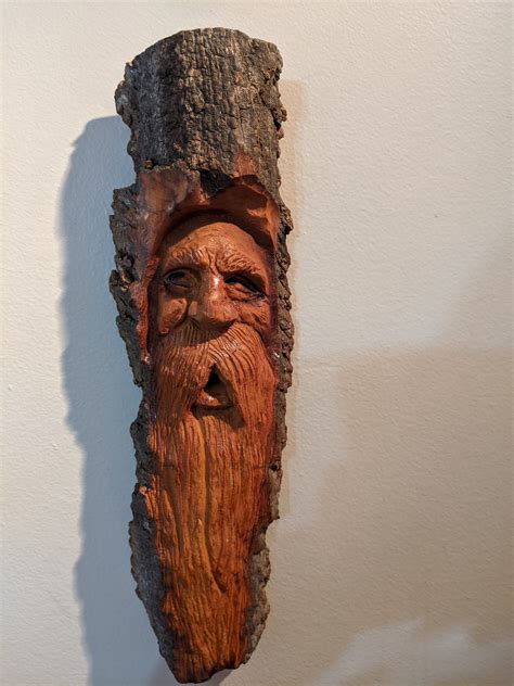 Wood Spirit Tree Spirit Wood Carved Cottonwood Bark Etsy Wood