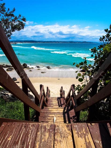 Stairs To Ocean At Coolangatta Gold Coast Queensland Australia