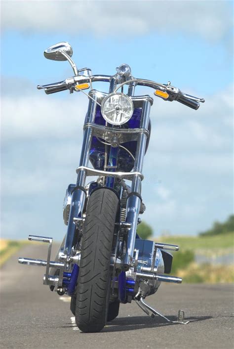 Blue Chopper Stock Photo Image Of View Front Chopper 36330068