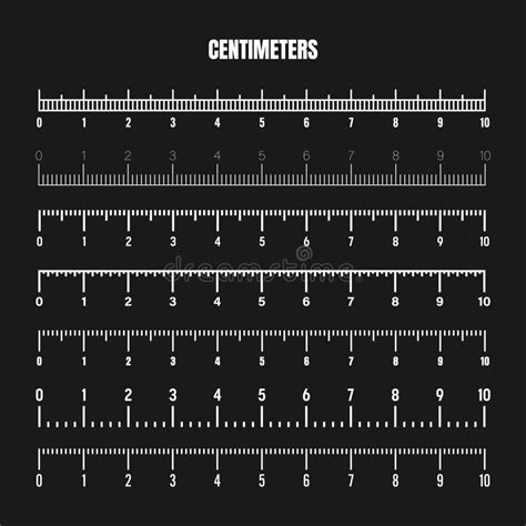 Realistic White Centimeter Scale For Measuring Length Or Height