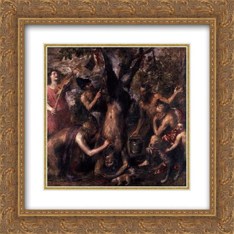 Titian 2x Matted 20x22 Gold Ornate Framed Art Print The Flaying Of