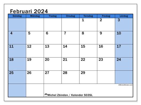 Kalender Februari 2024 504 Michel Zbinden Sv