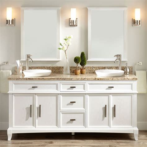 Add style and functionality to your space with a new bathroom vanity from the home depot. 72" Livia Double Vanity for Semi-Recessed Sinks - White ...