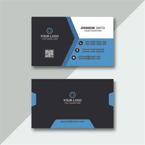 Corporate Business Card With Blue Angled Accents Download Free