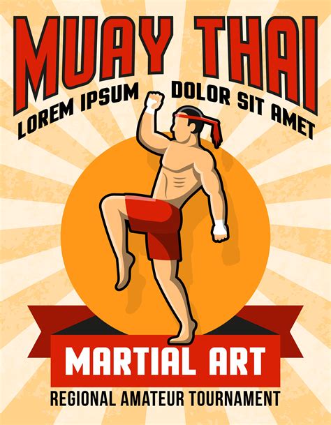 Muay Thai Martial Art Poster 477242 Vector Art At Vecteezy