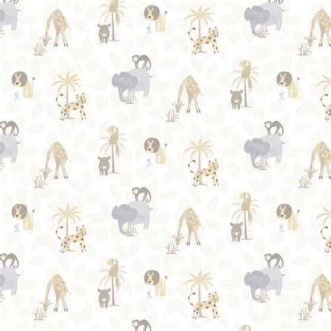 Jungle Friends By Albany Neutral Wallpaper Wallpaper Direct