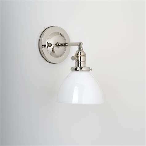 Wall Sconce Lighting With 6 White Glass Dome Shade Etsy Sconce