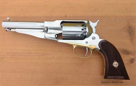 Black Powder Revolvers Remington Sheriff Checkered Grip 44 Inox