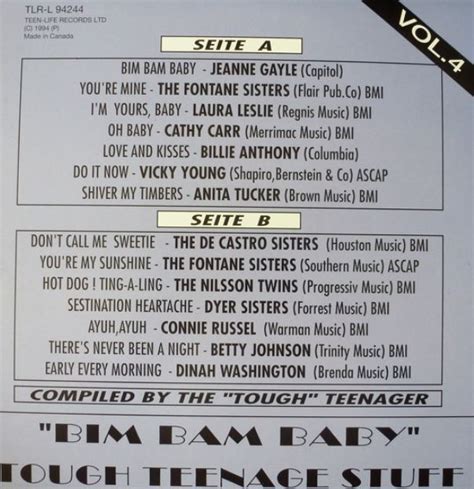 Moda, música, tv, e muito mais. Various LP: Bim Bam Baby - Tough Teenage Stuff Vol.4 (LP ...