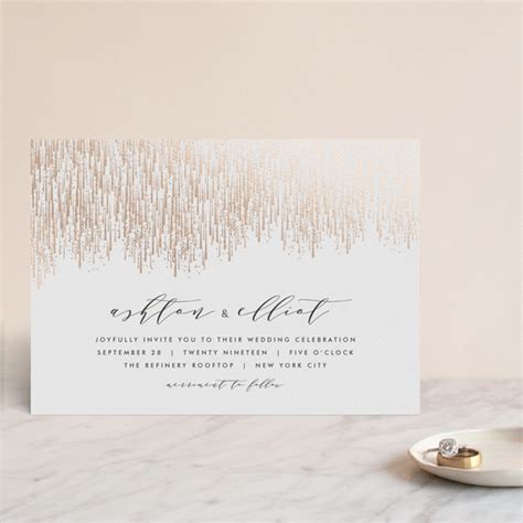 Sparkle Shine Foil Pressed Wedding Invitation Petite Cards By Kristie