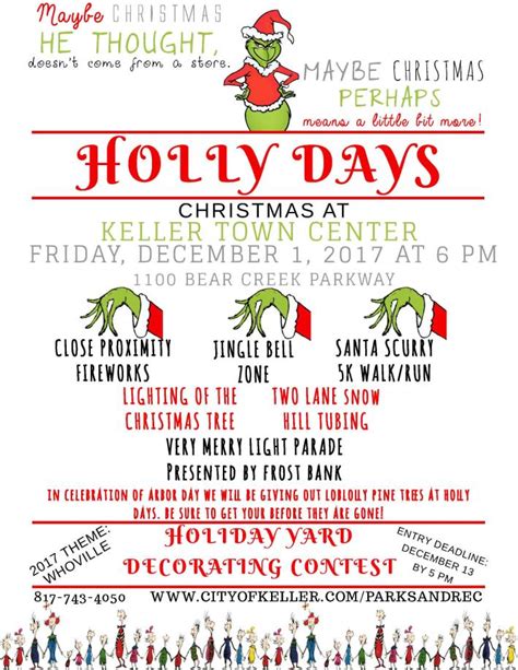 Always the 4th week in september. Holly Days: Christmas At Keller Town Center - Big D Kettle ...