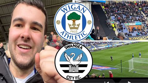Wigan Athletic 0 2 Swansea City PÏroe Brace Sinks Lactics Match Vlog Youtube