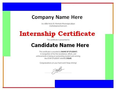 A Certificate Is Shown With The Words Company Name And An Orange Blue