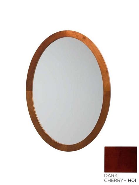 Ronbow 600023 H01 Contemporary Solid Wood Framed Oval Bathroom Mirror
