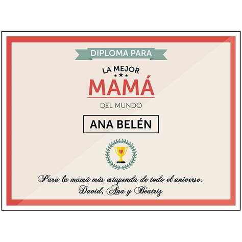 Certificado Para La Mejor Mama Del Mundo Ouiluv