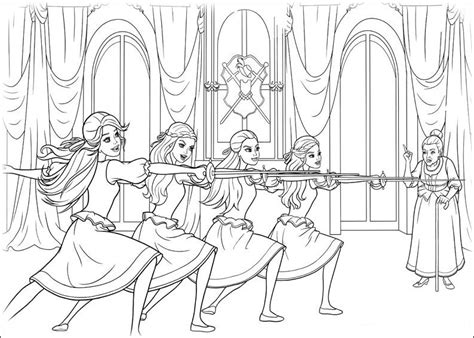 Barbie and the three Musketeers coloring pages to download and print