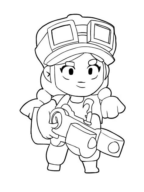 Free Jessie Brawl Stars coloring pages. Download and print Jessie Brawl