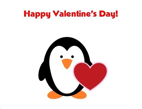 Penguin Valentines Day Cards Set Of 10 Folded Notes Etsy Valentine