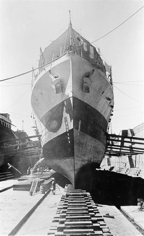 N Class Destroyer Hmas Norman In Dry Dock In Sydney April To June 1944