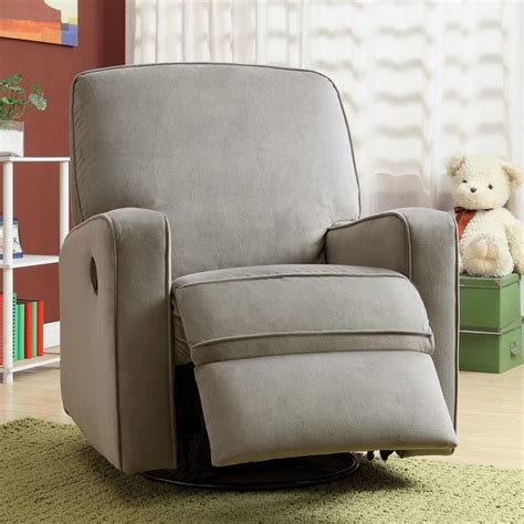 shop colton gray fabric modern nursery swivel glider