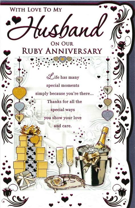 26 Ruby Wedding Anniversary Cards For Husband