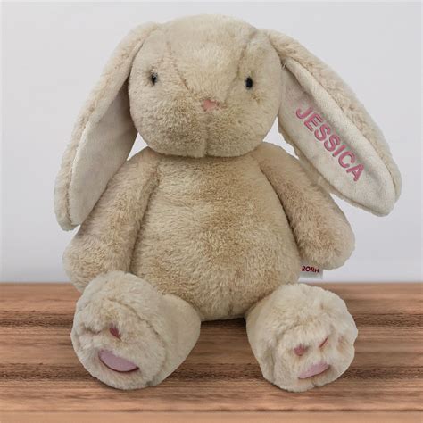 Stuffed Bunny With Name Embroidered On Ear Tsforyounow