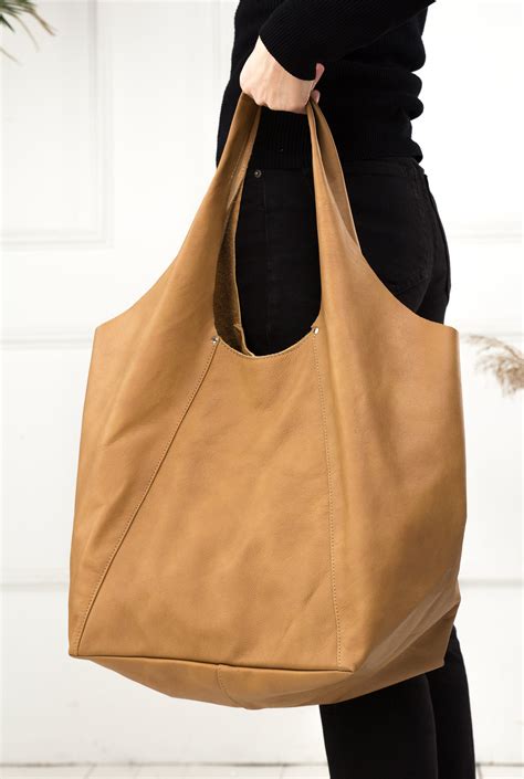 Leather Tote Womenlarge Leather Tote Bag Womenlightweight Etsy